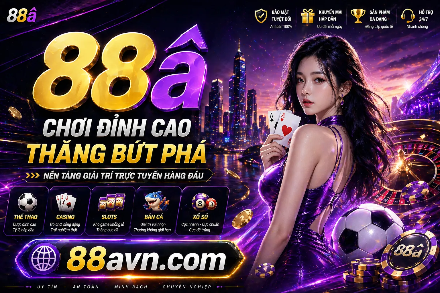 Sân vận động với trận đấu bóng đá đang diễn ra, logo 77win9 Casino, màu xanh vàng