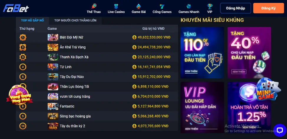 Khuyến mãi độc quyền 77win9 casino